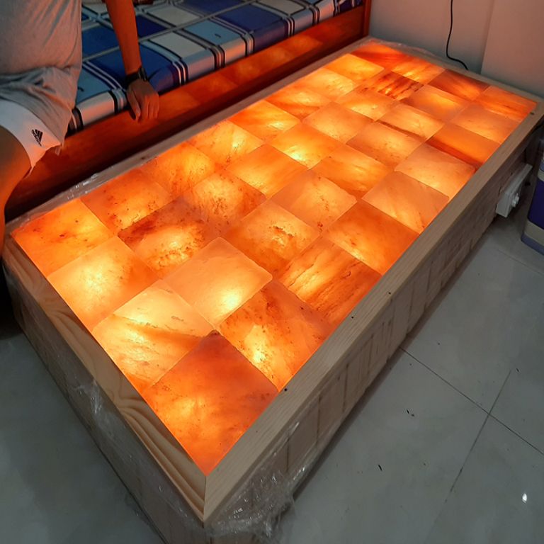 Giường đá muối hiện được thiết kế với nhiều kiểu dáng, kích thước khác nhau