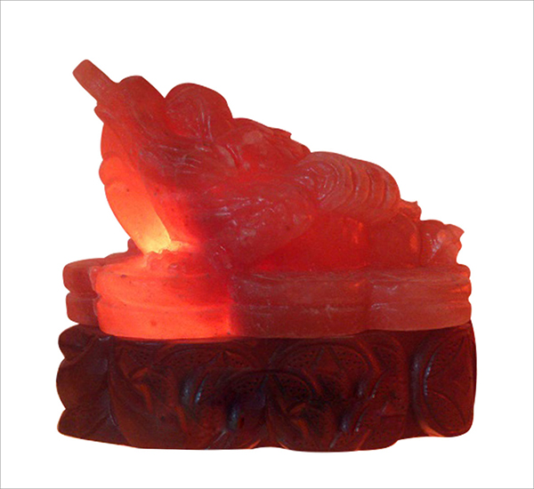 Đá muối phong thủy cóc ngậm tiền