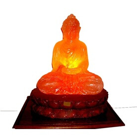 Đèn đá muối phong thủy Phật Tổ den da muoi phong thuy phat to